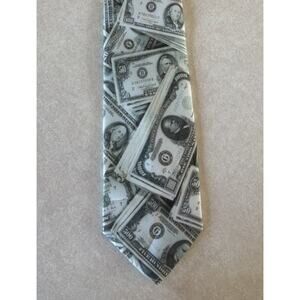 Ralph Marlin US Money Tie 1994 Dollar Bill Print Novelty Neck Tie USA